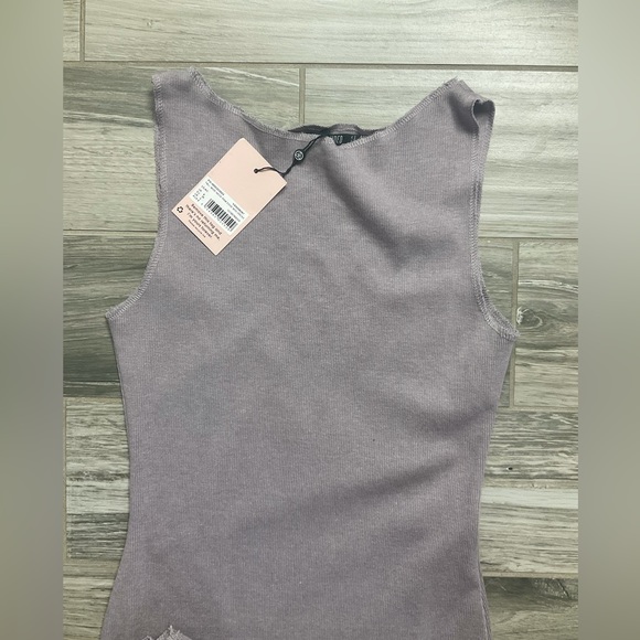 Tall Wide Neck Raw Edge MIDI Dress - Picture 3 of 5